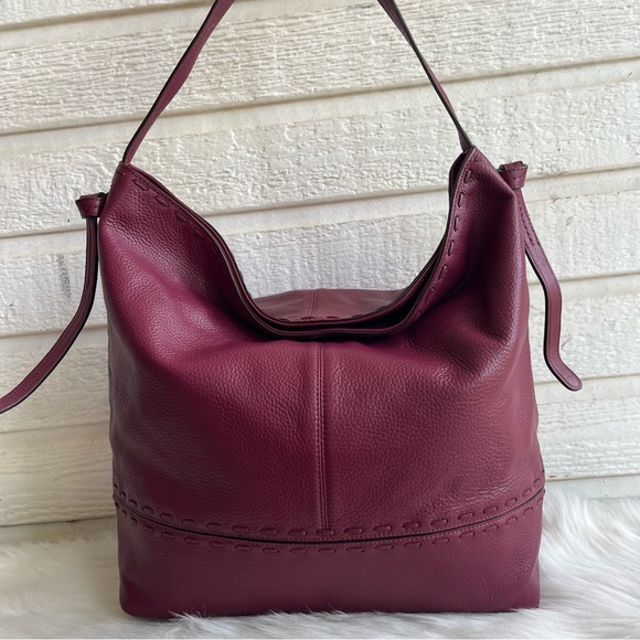 Cole Haan Handbags - COLE HAAN Burgundy Purple Hobo Shoulder Bag Flap Bag